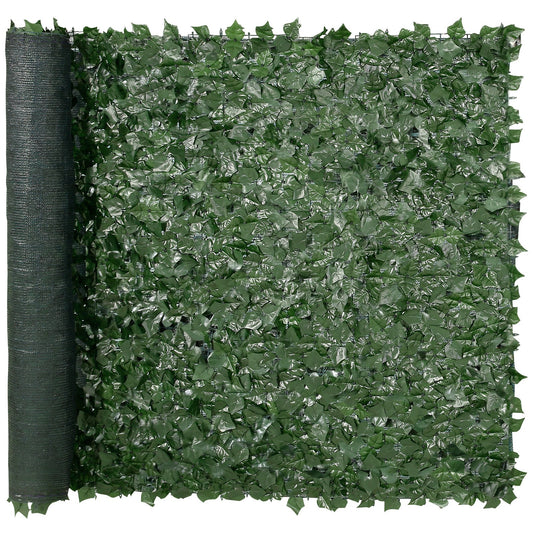 Ivy Privacy Fence, 1.5 x 2.5 m Artificial Green Wall Screen, Green Ivy Fence with Mesh Fabric and Reinforced Joint, Fake Hedges Vine Leaf Decoration for Outdoor Garden, Yard, Balcony