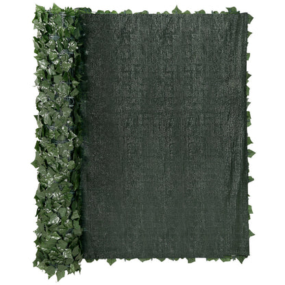 Ivy Privacy Fence, 1.5 x 2.5 m Artificial Green Wall Screen, Green Ivy Fence with Mesh Fabric and Reinforced Joint, Fake Hedges Vine Leaf Decoration for Outdoor Garden, Yard, Balcony
