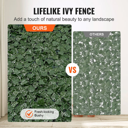 Ivy Privacy-staket, 1,5 x 3 m konstgjord grön väggskärm, grönt Ivy-staket med nättyg och förstärkt fog, falska häckar Vinbladsdekoration för utomhusträdgård, gård, balkong