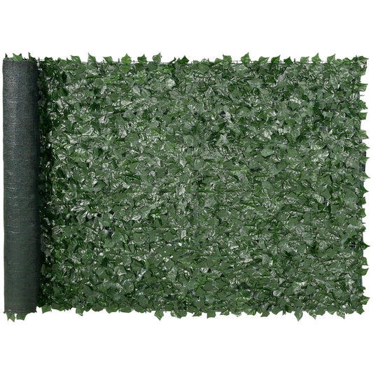 Ivy Privacy-staket, 1,5 x 3 m konstgjord grön väggskärm, grönt Ivy-staket med nättyg och förstärkt fog, falska häckar Vinbladsdekoration för utomhusträdgård, gård, balkong