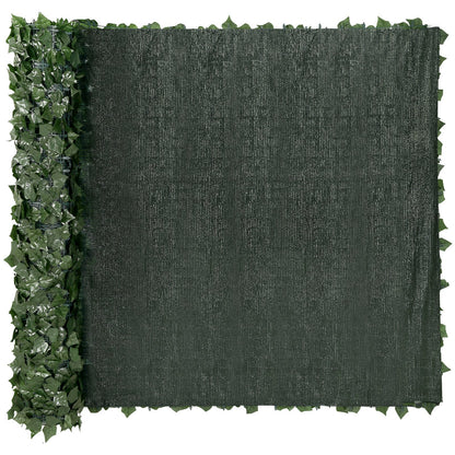 Ivy Privacy-staket, 1,5 x 3 m konstgjord grön väggskärm, grönt Ivy-staket med nättyg och förstärkt fog, falska häckar Vinbladsdekoration för utomhusträdgård, gård, balkong
