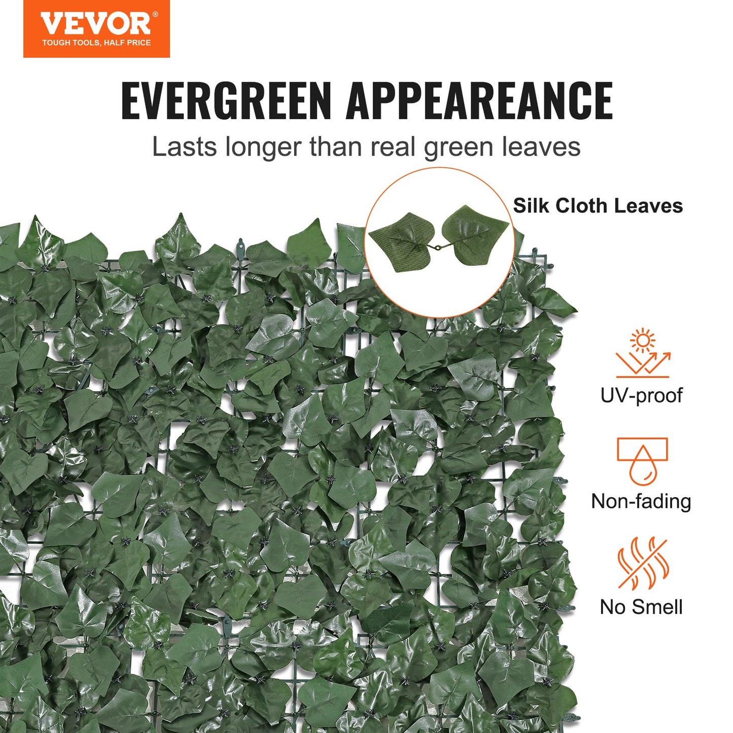 Ivy Privacy Fence, 1500 x 2490 mm Artificial Green Wall Screen, Green Ivy Fence with Reinforced Joint, Faux Hedges Vine Leaf Decoration for Outdoor Garden, Yard, Patio Decor
