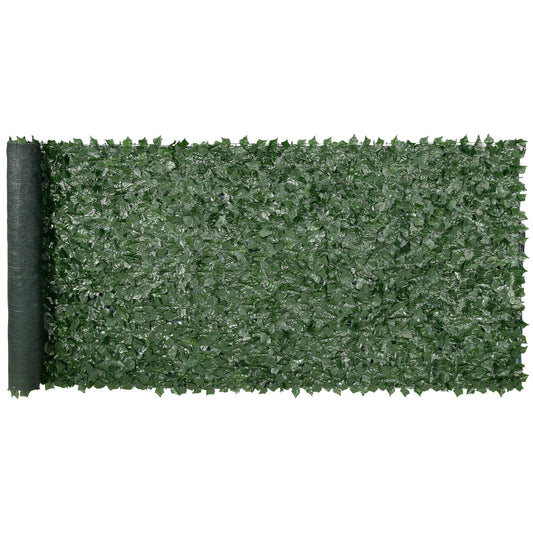 Ivy Privacy-staket, 1,5 x 4 m konstgjord grön väggskärm, grönt Ivy-staket med nättyg och förstärkt fog, falska häckar Vinbladsdekoration för utomhusträdgård, gård, balkong