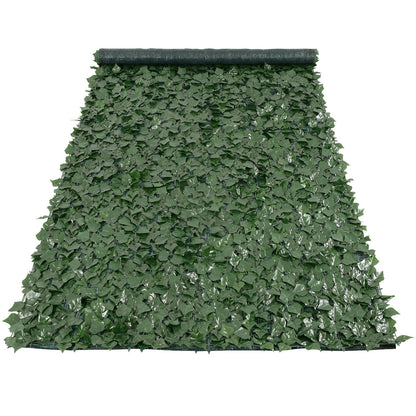 Ivy Privacy-staket, 1,5 x 4 m konstgjord grön väggskärm, grönt Ivy-staket med nättyg och förstärkt fog, falska häckar Vinbladsdekoration för utomhusträdgård, gård, balkong