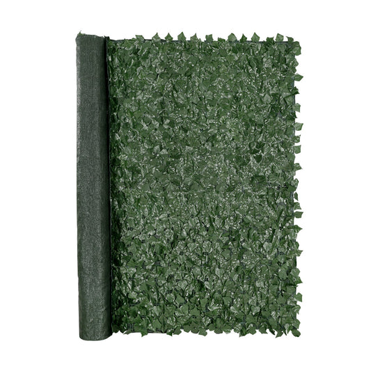 Ivy Privacy Fence, 1830 x 2440 mm Artificiell grön väggskärm, Greenery Ivy staket med nättyg och förstärkt fog, falska häckar Vinbladsdekoration för utomhusträdgård, trädgård