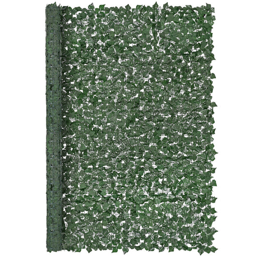 Ivy Privacy Fence, 2440 x 1830 mm Artificiell grön väggskärm, grönt Ivy staket med förstärkt fog, Faux häckar Vinbladsdekoration för utomhusträdgård, gård, balkong, uteplatsdekor