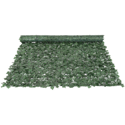 Ivy Privacy Fence, 2440 x 1830 mm Artificiell grön väggskärm, grönt Ivy staket med förstärkt fog, Faux häckar Vinbladsdekoration för utomhusträdgård, gård, balkong, uteplatsdekor