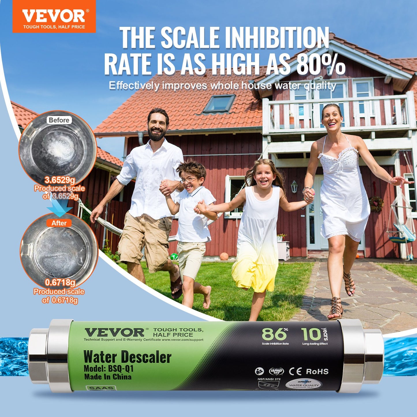 Whole House Salt Free Descaling Agent Physical Scale Descaling System SAAS Alloy