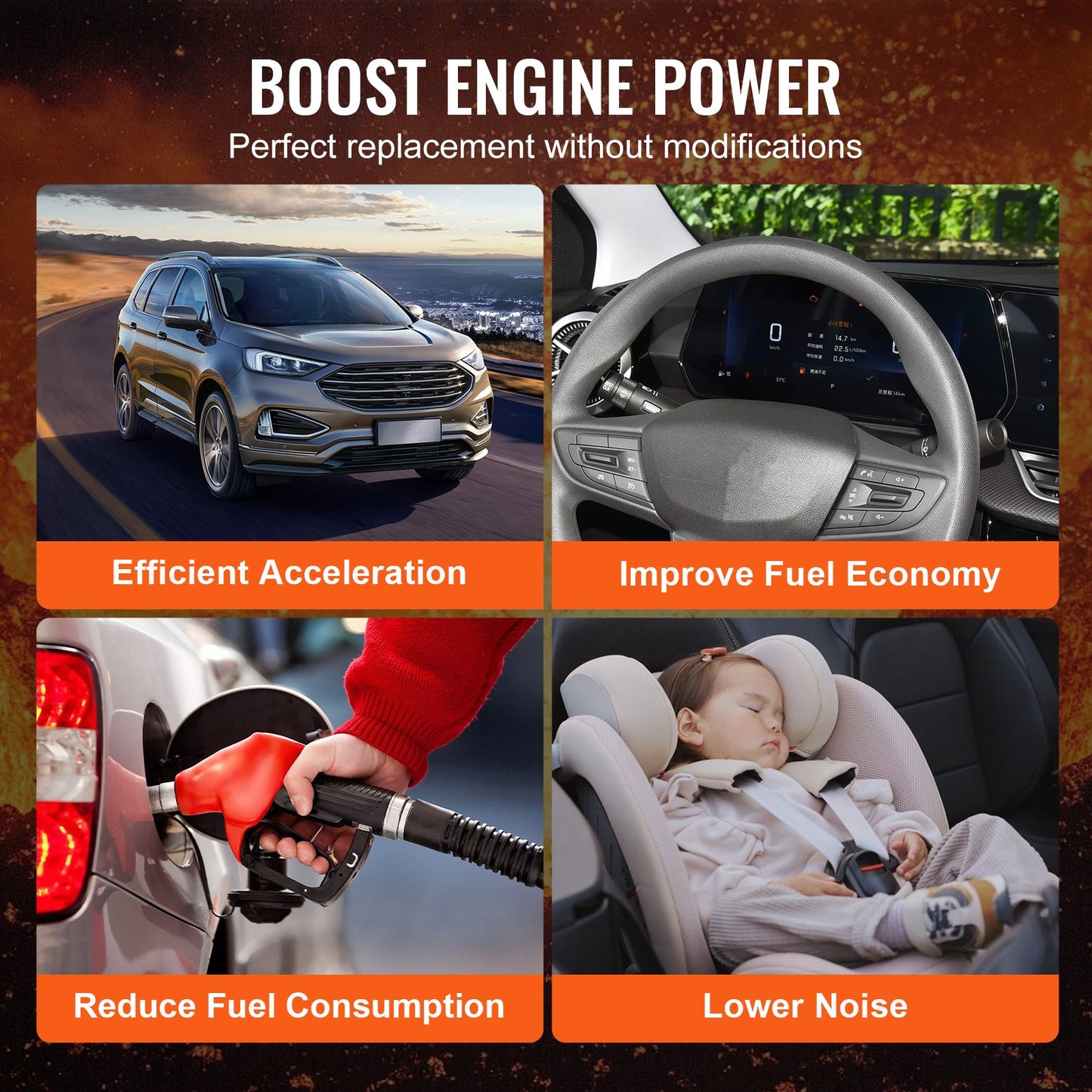 Turbo Turbo med packningssats för 2,5L-6,0L motorvolym