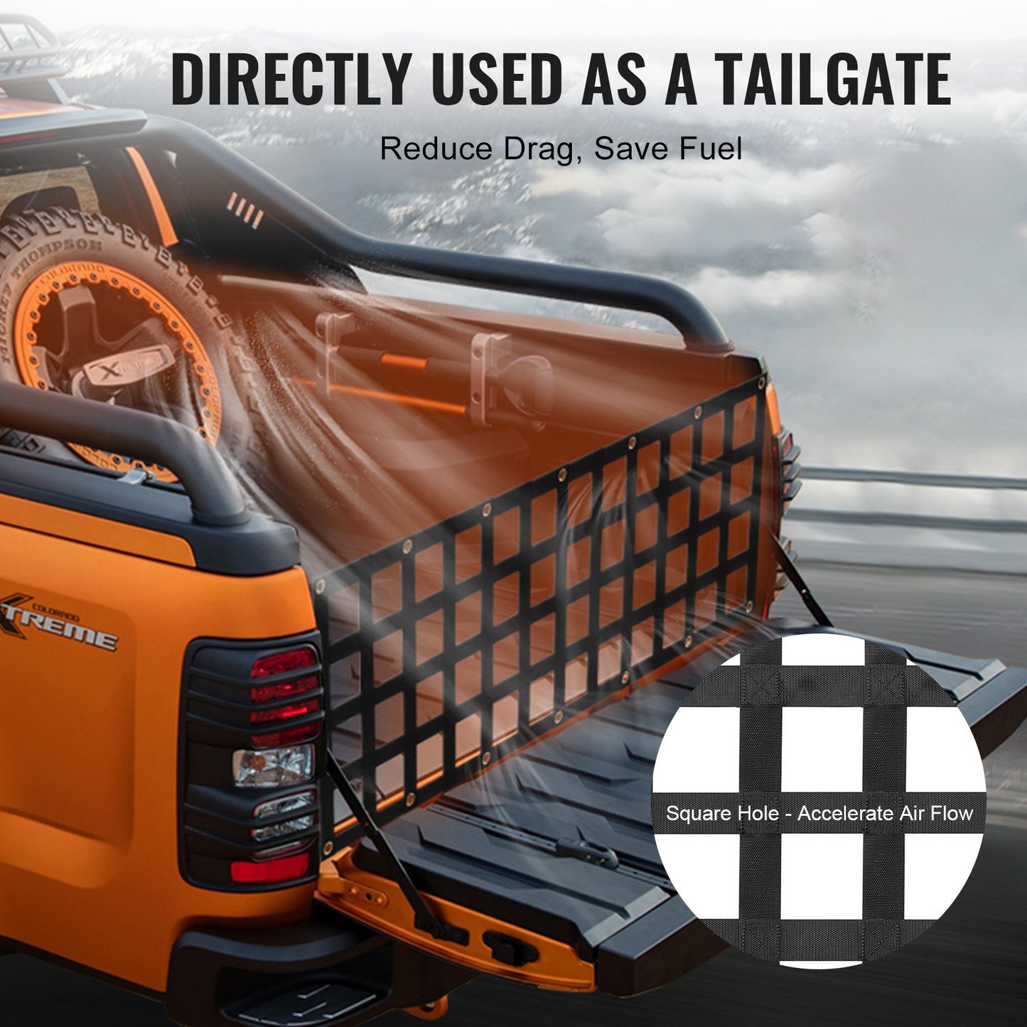 Heckklappennetz Pickup-Truck Heckklappennetz 60" x 18" für Full-Size-Trucks
