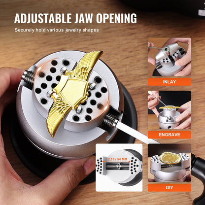 Kulskruv, 3" graveringsverktyg, 360° rotation graveringsblockskruvstäd, 30 st tillbehör Smycken graveringsblockverktyg Standardblock för ädelstensinläggning och småskalig gravering