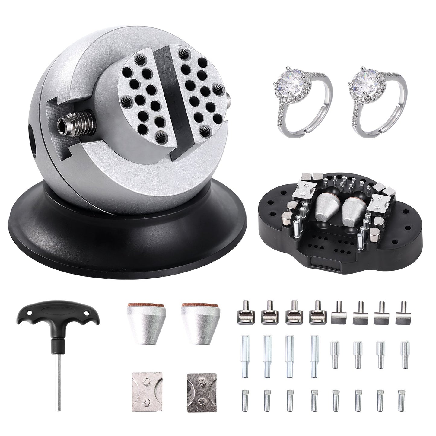 Kulskruv, 3" graveringsverktyg, 360° rotation graveringsblockskruvstäd, 30 st tillbehör Smycken graveringsblockverktyg Standardblock för ädelstensinläggning och småskalig gravering