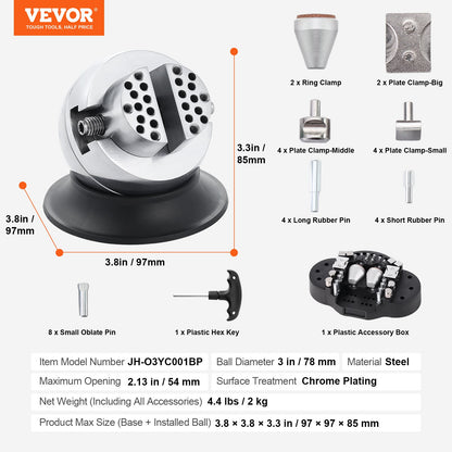 3 Inch Engraving Block Block Screwdriver with 30pcs Accessories Inlaid Diamonds Full Set Ball Screwdriver Bit Engraving Tools for Jewelry Handicraft