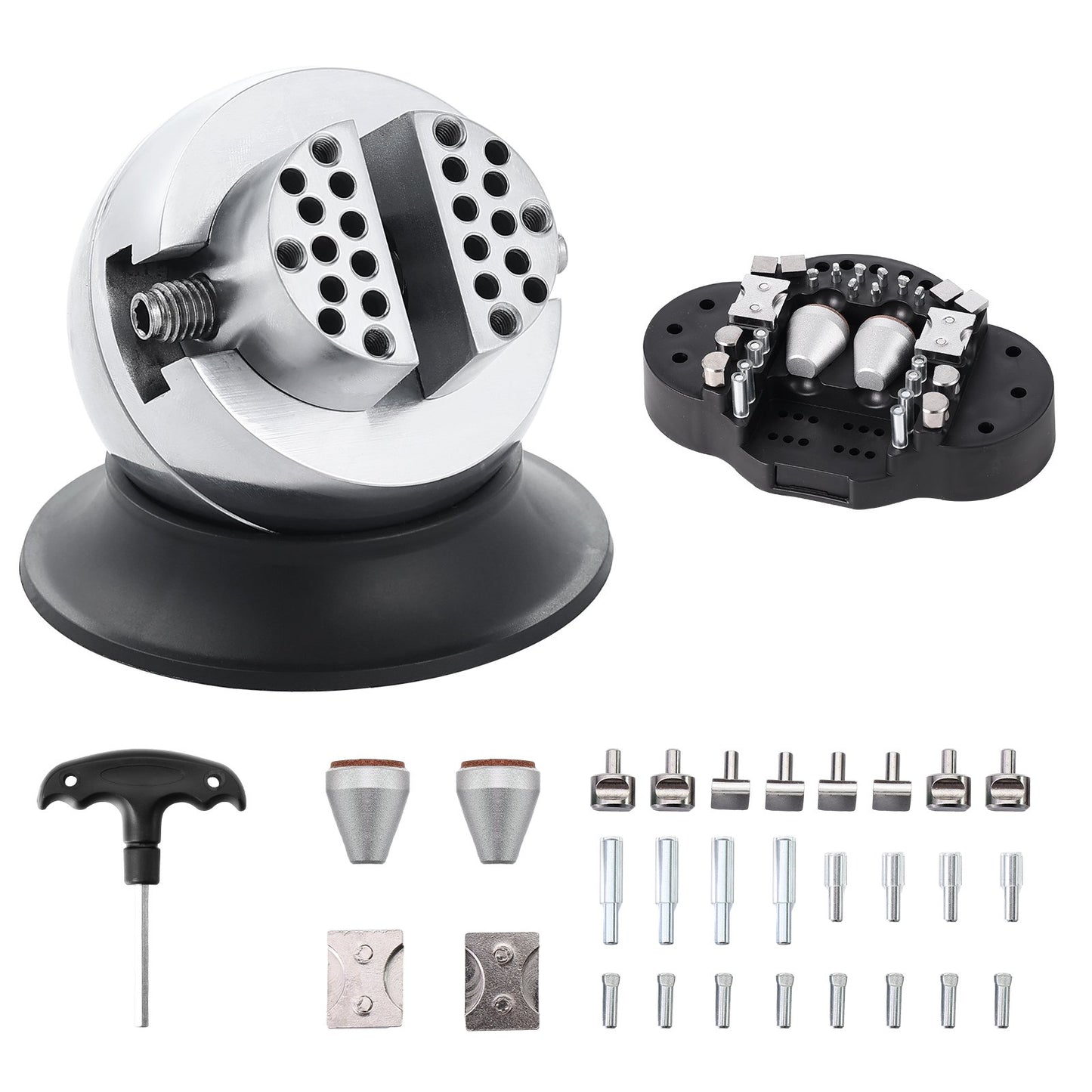 3 Inch Engraving Block Block Screwdriver with 30pcs Accessories Inlaid Diamonds Full Set Ball Screwdriver Bit Engraving Tools for Jewelry Handicraft