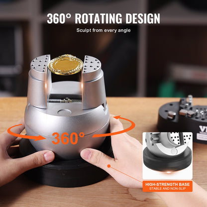 Kulskruv, 5" graveringsverktyg, 360° rotation Graveringsblockskruv, 69 st tillbehör Smycken Graveringsblockverktyg Standardblock för ädelstensinläggning och småskalig gravering
