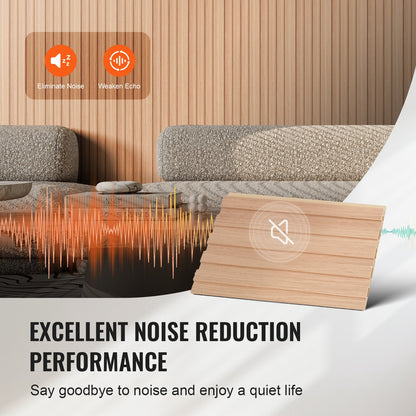 Trälameller akustikpaneler 8 st 96 x 6 tum WPC för modernt väggaskträ