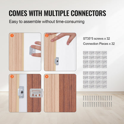 Trälameller akustikpaneler 8 st 96 x 6 tum WPC för modernt väggaskträ