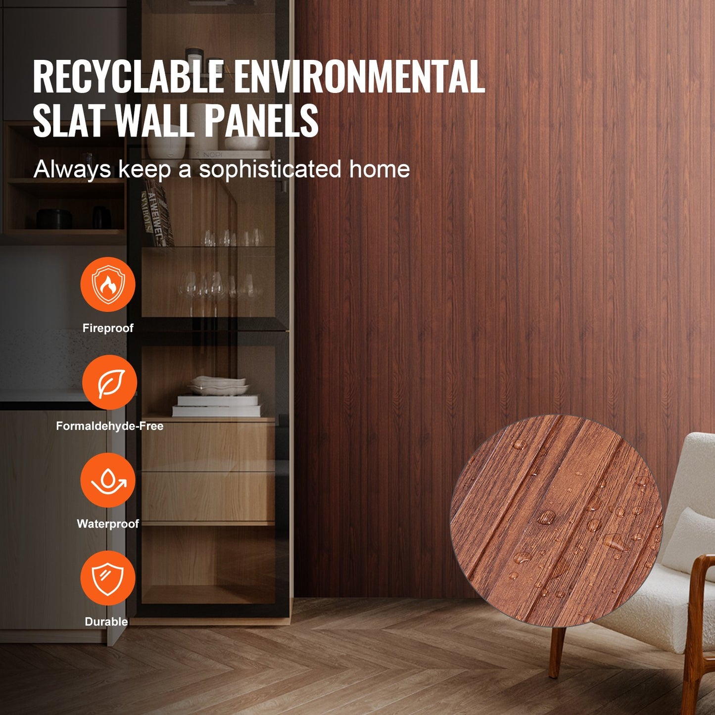 Trälameller akustikpaneler 8 st 96 x 6 tum för modern vägg svart valnöt