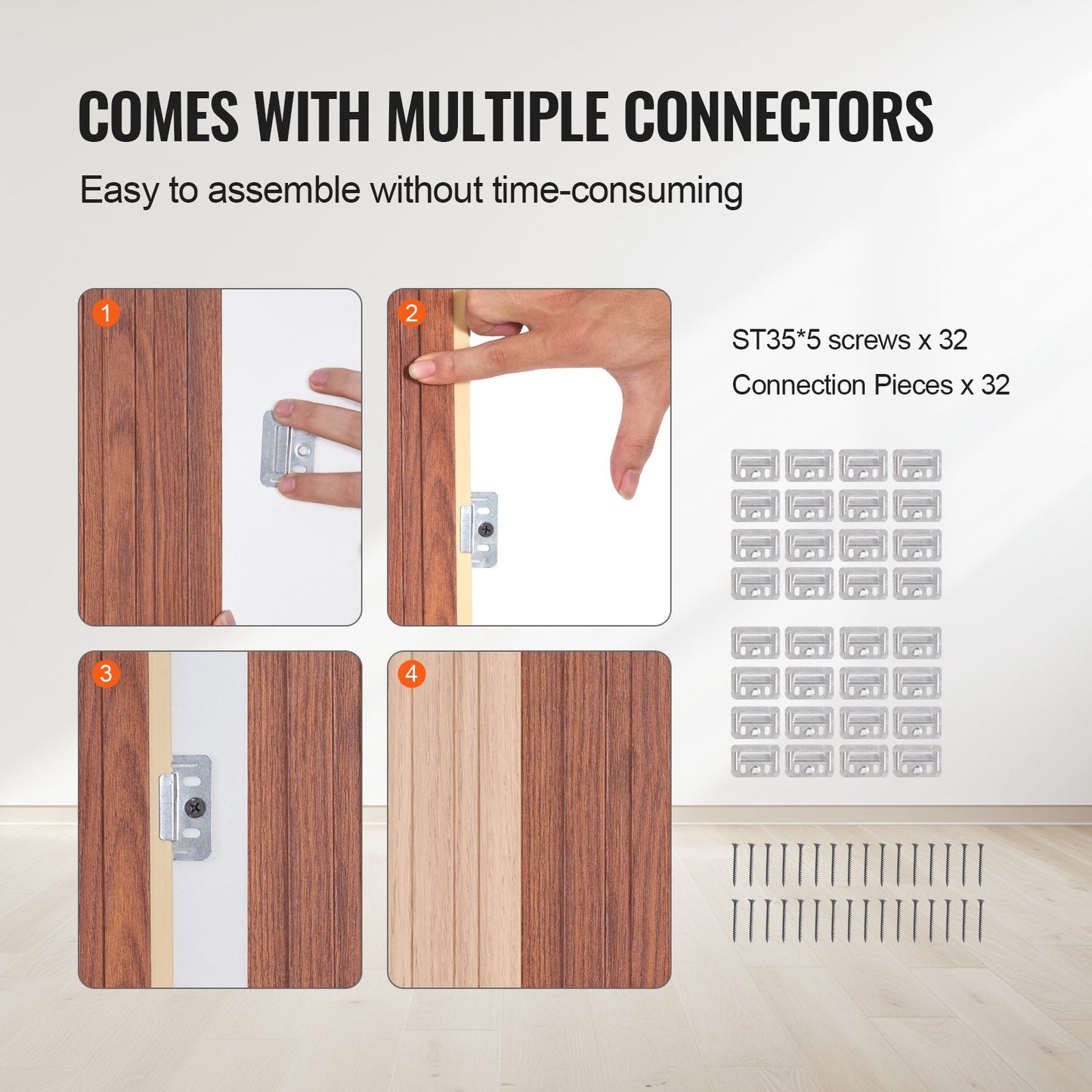 Trälameller akustikpaneler 8 st 96 x 6 tum för modern vägg svart valnöt