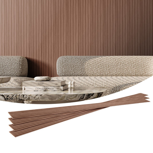 Trälameller akustikpaneler 8 st 96 x 6 tum WPC för modern vägggrå ek