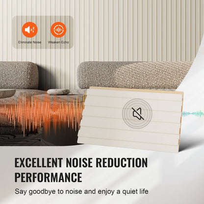 Trälameller akustikpaneler 8 st 96 x 6 tum för modern vägg matt vit