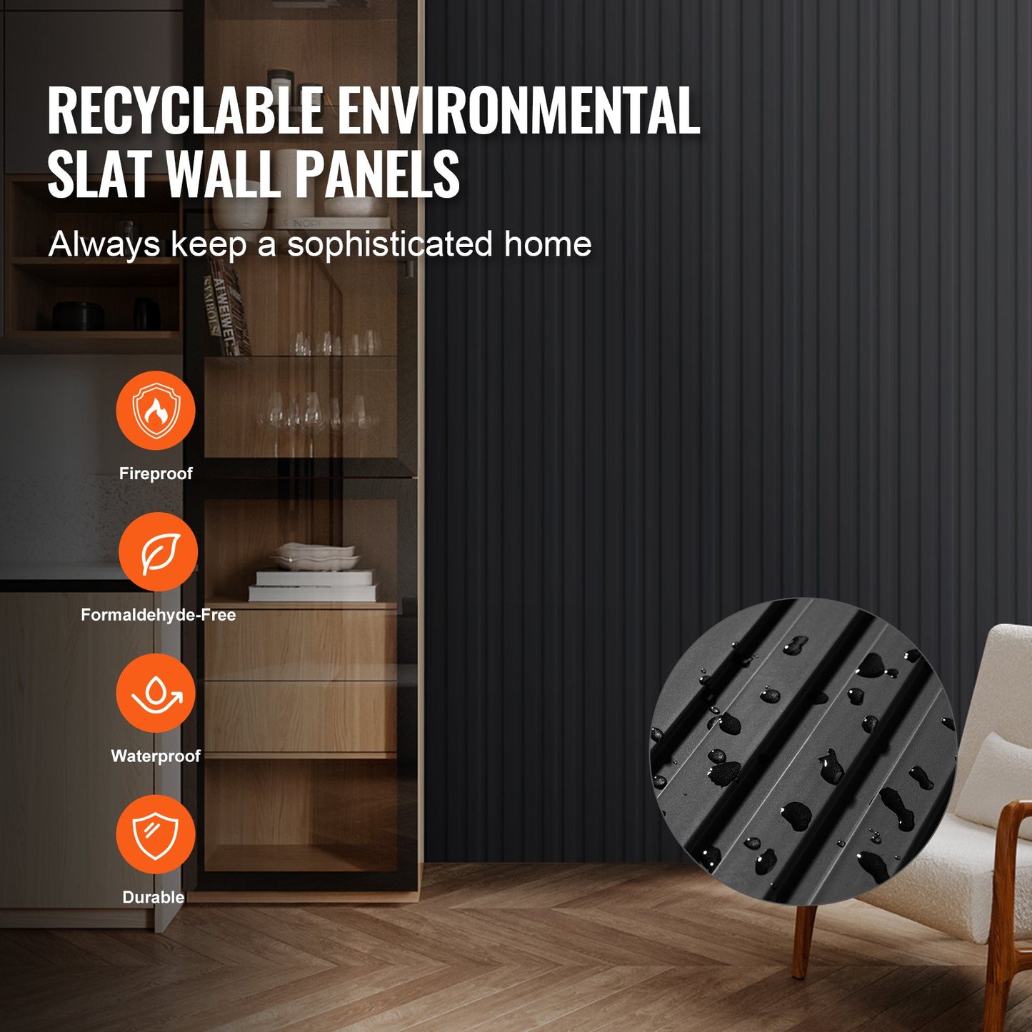 Trälameller akustikpaneler 8 st 96 x 6 tum för modern vägg mattsvart