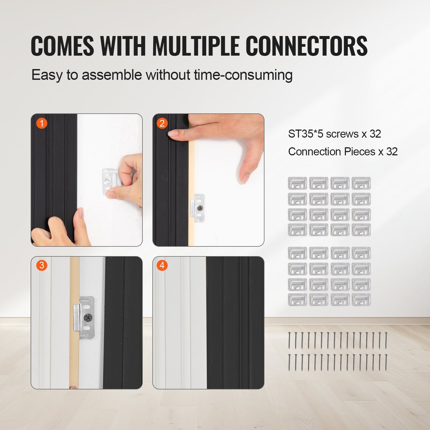 Trälameller akustikpaneler 8 st 96 x 6 tum för modern vägg mattsvart