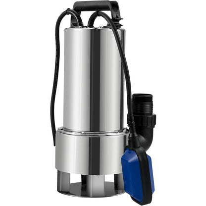 Tauchwasserpumpe, 1300 W, 20000 l/h, mit 10 m Kabel und automatischem Schwimmerschalter, Edelstahl und Gusseisen für schmutzige oder saubere, leere Gartenteiche, Pools, Whirlpools