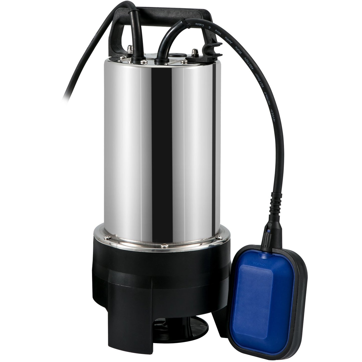 Dränkbar vattenpump, 1100W 20000L/H, med 10 m sladd och automatisk förbunden flottörbrytare, bärbart rostfritt stål för smutsigt eller rent, dräneringsöversvämningar, tomma trädgårdsdammar, simbassänger, badtunnor