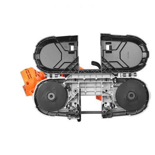 Tragbare, kabellose 20-V-Bandsäge, 2,56 Zoll Schnitttiefe, 0–92 m/min, bürstenloser Motor mit variabler Geschwindigkeit und LED-Licht zum Schneiden von Stahl, Aluminium, Kabeln, Winkeleisen, PVC-Rohren (nur Werkzeug)