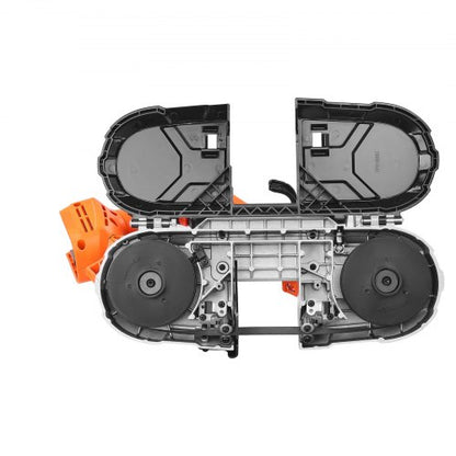 Tragbare, kabellose 20-V-Bandsäge, 2,56 Zoll Schnitttiefe, 0–92 m/min, bürstenloser Motor mit variabler Geschwindigkeit und LED-Licht zum Schneiden von Stahl, Aluminium, Kabeln, Winkeleisen, PVC-Rohren (nur Werkzeug)