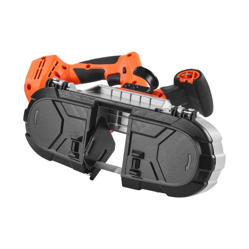 Tragbare, kabellose 20-V-Bandsäge, 2,56 Zoll Schnitttiefe, 0–92 m/min, bürstenloser Motor mit variabler Geschwindigkeit und LED-Licht zum Schneiden von Stahl, Aluminium, Kabeln, Winkeleisen, PVC-Rohren (nur Werkzeug)