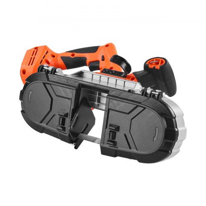 Tragbare, kabellose 20-V-Bandsäge, 2,56 Zoll Schnitttiefe, 0–92 m/min, bürstenloser Motor mit variabler Geschwindigkeit und LED-Licht zum Schneiden von Stahl, Aluminium, Kabeln, Winkeleisen, PVC-Rohren (nur Werkzeug)