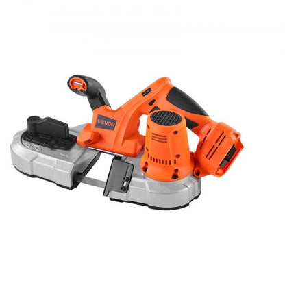 Tragbare, kabellose 20-V-Bandsäge, 2,56 Zoll Schnitttiefe, 0–92 m/min, bürstenloser Motor mit variabler Geschwindigkeit und LED-Licht zum Schneiden von Stahl, Aluminium, Kabeln, Winkeleisen, PVC-Rohren (nur Werkzeug)