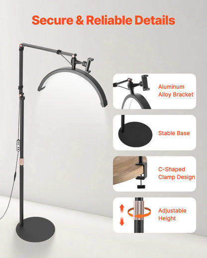 Half Moon Light for Esthetician 2 in 1 LED Floor and Desk Lamp Lash Light Arched