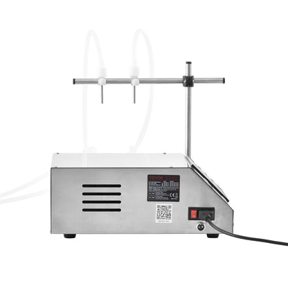 Vätskepåfyllningsmaskin, 5-650 ml påfyllningskapacitet, automatisk flaskfyllningsmaskin, tappningsmaskin peristaltisk pump digital kontroll för mjölk, vatten, vin, dryck, sojasås (dubbelt munstycke)
