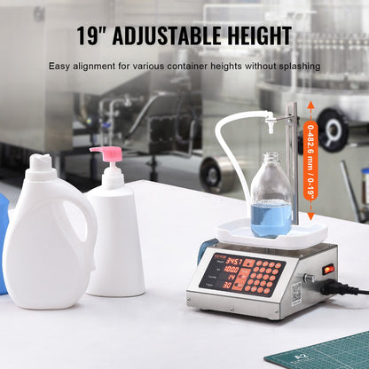 Vätskepåfyllningsmaskin, 5-300 g vägningskapacitet, automatisk flaskpåfyllningsmaskin, tappningsmaskin Peristaltisk pump Digital kontroll för mjölk, vatten, vin, dryck, sojasås (enkel munstycke)