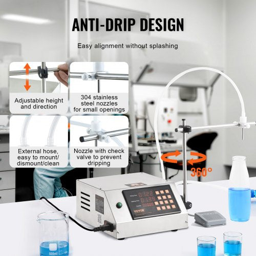 liquid filling machine, 5-650ml filling capacity, automatic bottle filling machine, bottling machine peristaltic pump Digital control for milk, water, wine, beverage, soy sauce (single nozzle) | EU