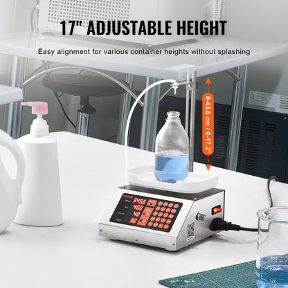 Liquid Filling Machine, 5-50g Weighing Capacity, Automatic Bottle Filling Machine, Bottling Machine Peristaltic Pump Digital Control for Milk, Water, Wine, Beverage, Soy Sauce (Single Nozzle)