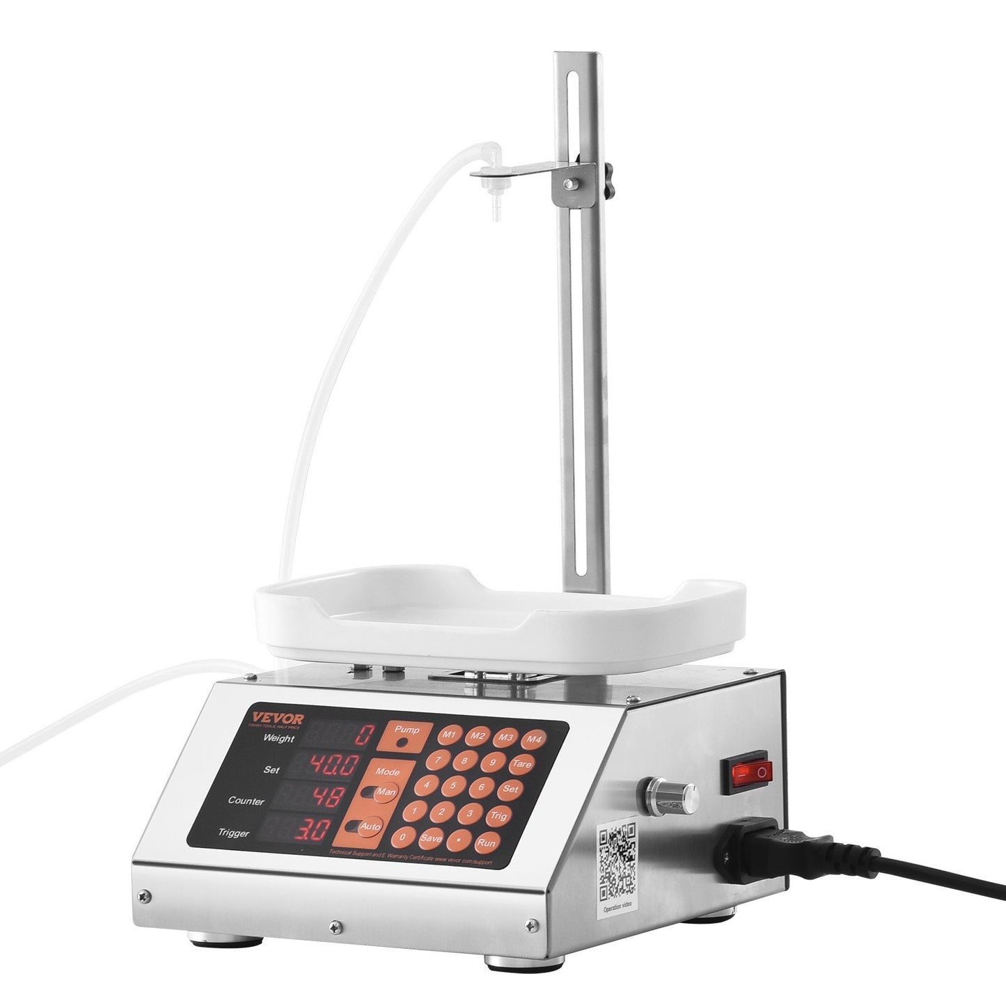 Liquid Filling Machine, 5-50g Weighing Capacity, Automatic Bottle Filling Machine, Bottling Machine Peristaltic Pump Digital Control for Milk, Water, Wine, Beverage, Soy Sauce (Single Nozzle)