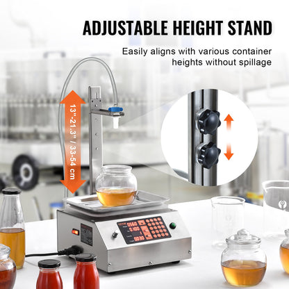 Liquid Filling Machine, 30-15000g Weighing Capacity, Automatic Bottle Filling Machine Bottling Machine Digital Control for Milk, Water, Oil, Wine, Beverage, Detergent, Shampoo (Single Nozzle)