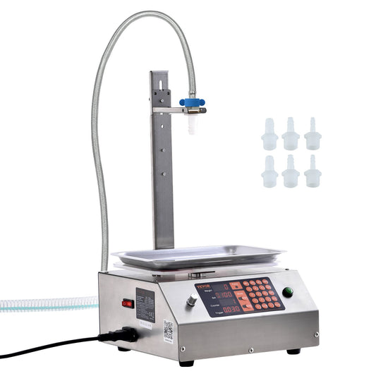Liquid Filling Machine, 30-15000g Weighing Capacity, Automatic Bottle Filling Machine Bottling Machine Digital Control for Milk, Water, Oil, Wine, Beverage, Detergent, Shampoo (Single Nozzle)