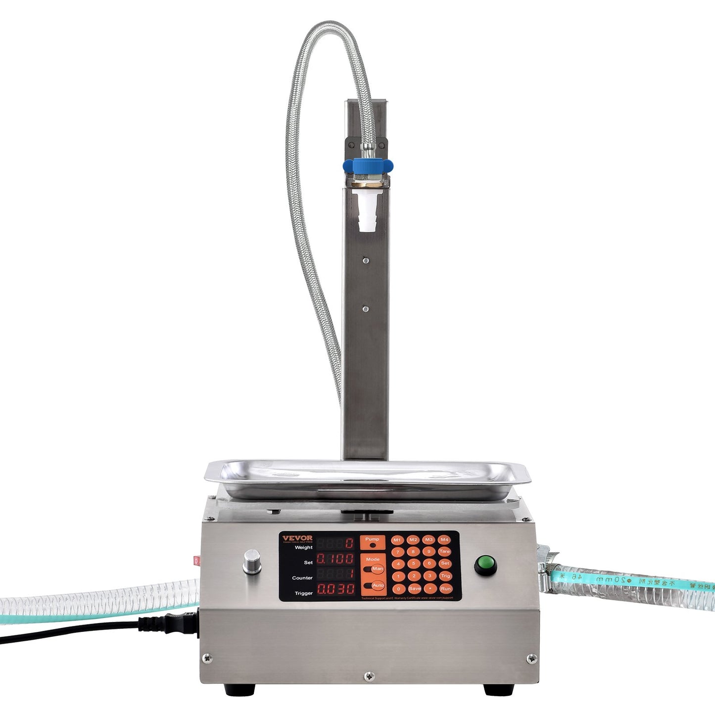 Liquid Filling Machine, 30-15000g Weighing Capacity, Automatic Bottle Filling Machine Bottling Machine Digital Control for Milk, Water, Oil, Wine, Beverage, Detergent, Shampoo (Single Nozzle)