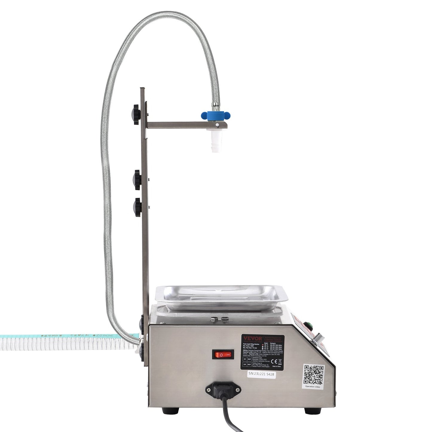 Liquid Filling Machine, 30-15000g Weighing Capacity, Automatic Bottle Filling Machine Bottling Machine Digital Control for Milk, Water, Oil, Wine, Beverage, Detergent, Shampoo (Single Nozzle)