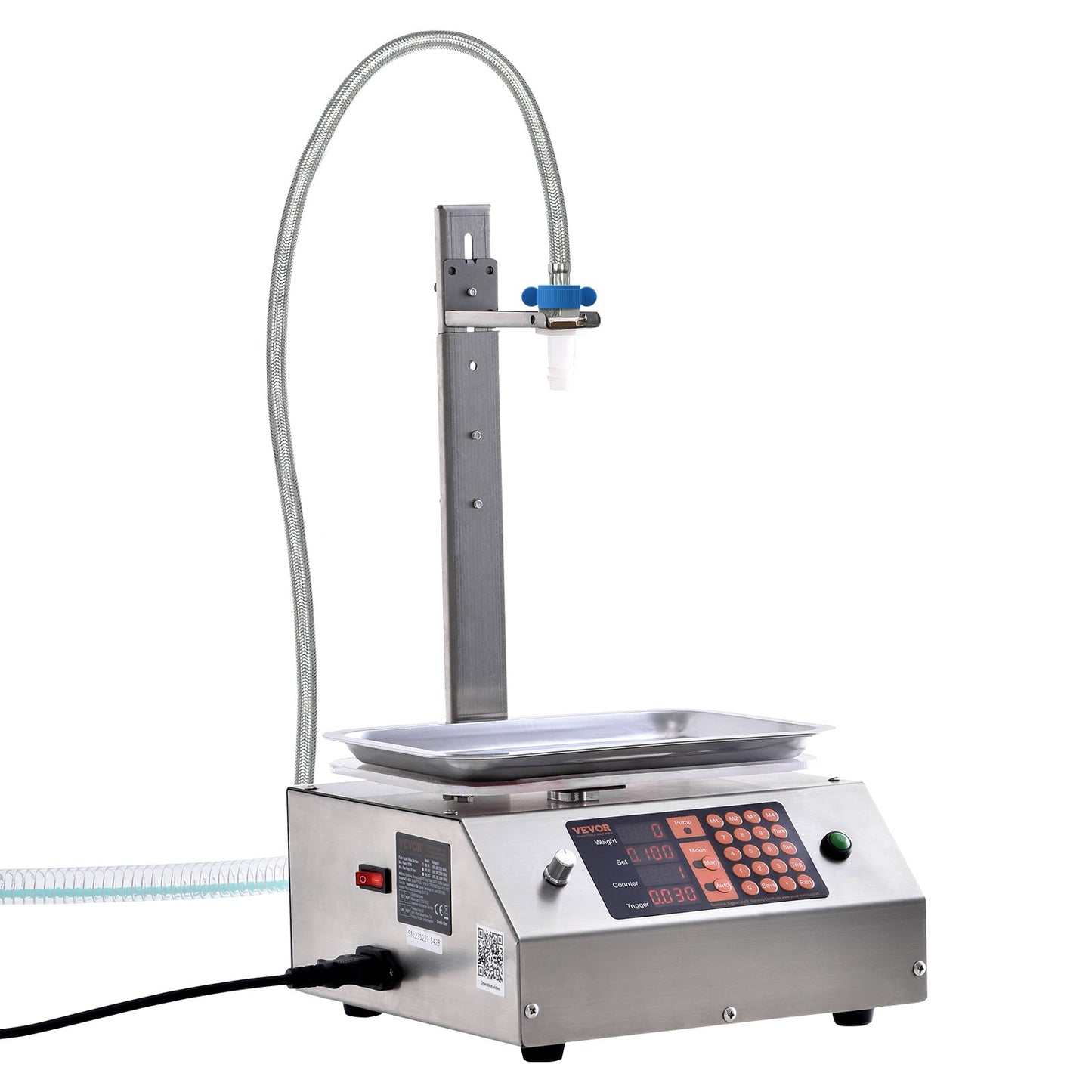 Liquid Filling Machine, 30-15000g Weighing Capacity, Automatic Bottle Filling Machine Bottling Machine Digital Control for Milk, Water, Oil, Wine, Beverage, Detergent, Shampoo (Single Nozzle)