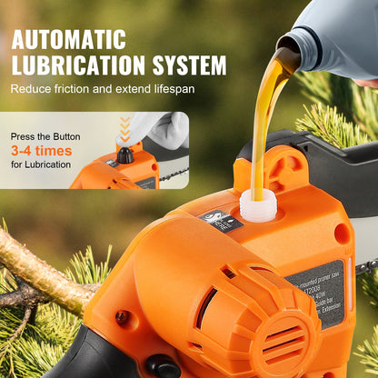 2-in-1 Cordless Pole Saw &amp; Mini Chainsaw, 20V 2Ah Battery Pole Chainsaw, 5" Cutting Capacity 8 ft Reach Pole Saw for Branch Cutting and Tree Pruning (Battery and Blade Guard Included)