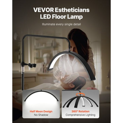 Half Moon Light för Esthetician 23 tum dimbar LED-golvlampa Lash Light Arched |  EU