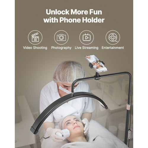 Half Moon Light för Esthetician 23 tum dimbar LED-golvlampa Lash Light Arched |  EU