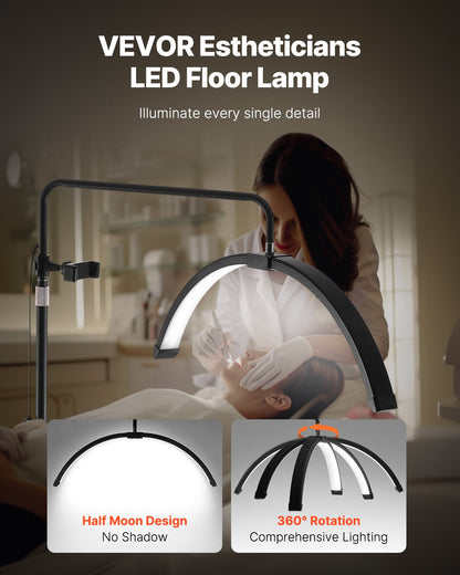 Half Moon Light for Esthetician 26 Inch Dimmable LED Floor Lamp Lash Light Arched