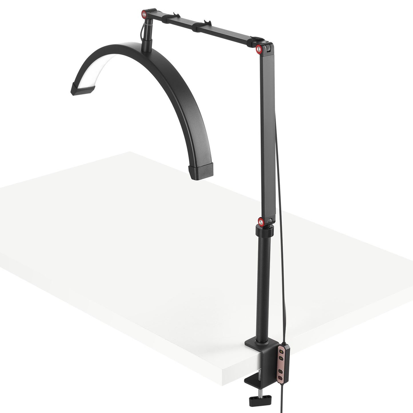 Nail table lamp 20 W Clip on Half Moon Lash Light with phone holder curved LED